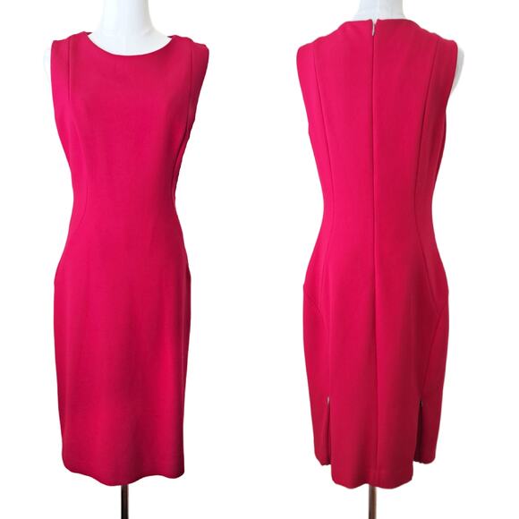 Elie Tahari Dresses & Skirts - ELIE TAHARI Cailyn Sleeveless Sheath Dress Size 8 Fuchsia Hot Pink Workwear